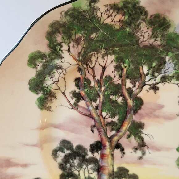 Royal Doulton Australian Gum Trees A Pattern D5506/4 Display Plate c1935 England - Picture 2 of 11